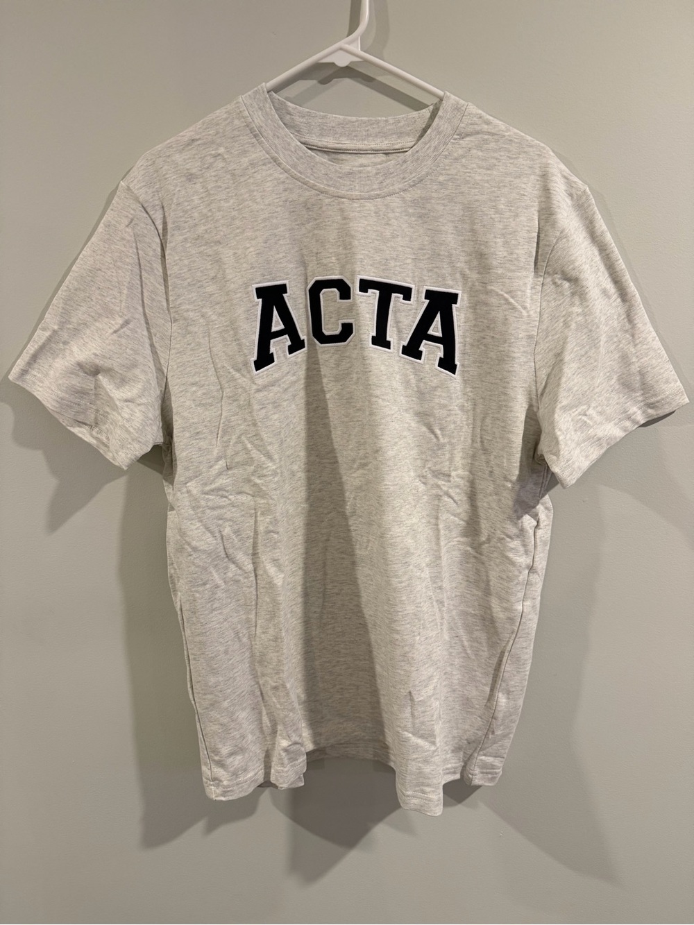 ACTA Varsity Logo T-Shirt in Heather Gray, Size Small